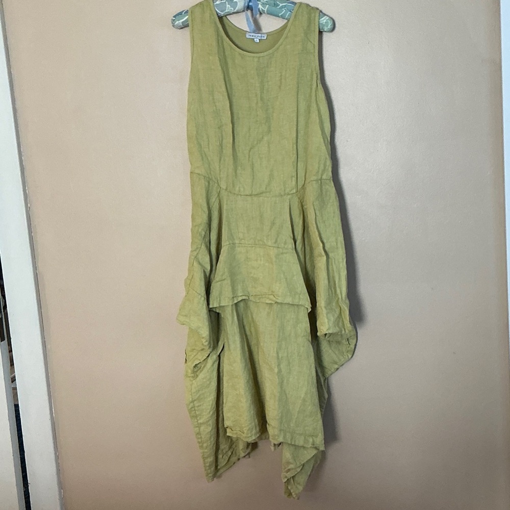 Tempo Paris Light Green Sleeveless Layered Party Frock